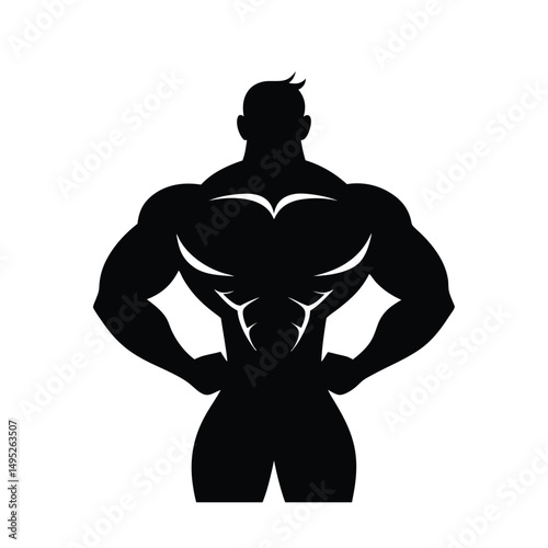 Muscular Man Graphic Vector.


