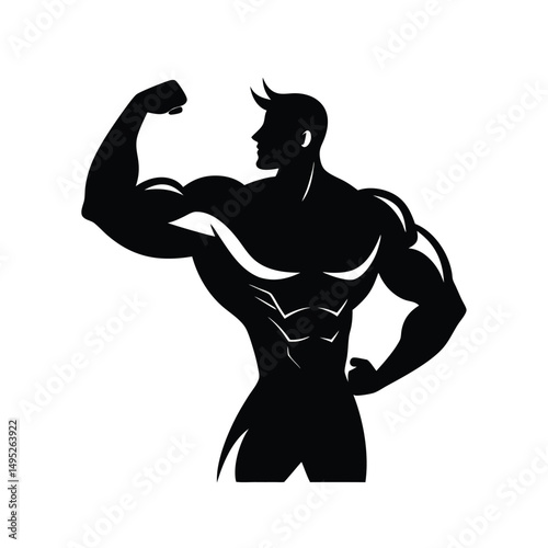 Bodybuilder Bicep Flex Silhouette.
