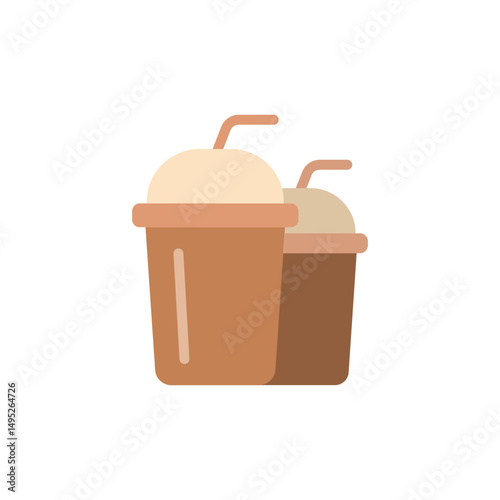 Chilled beverage duo offering refreshment a delightful creamy texture