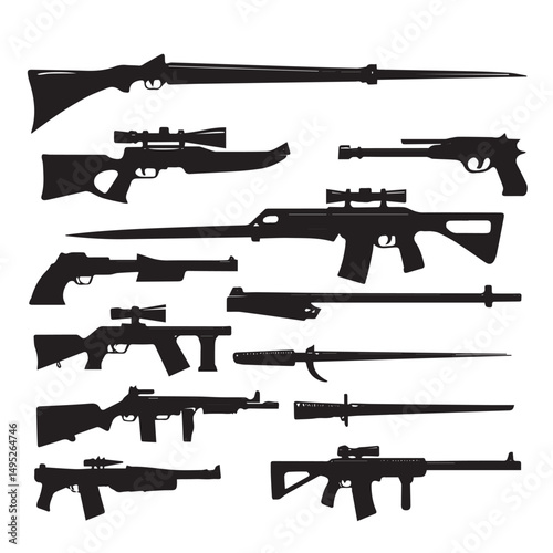 assault rifle and gun