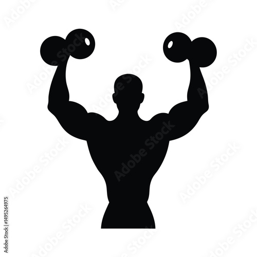 Muscular Man Graphic Vector.

