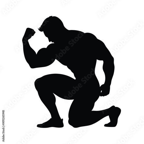 Bodybuilder Bicep Flex Silhouette.
