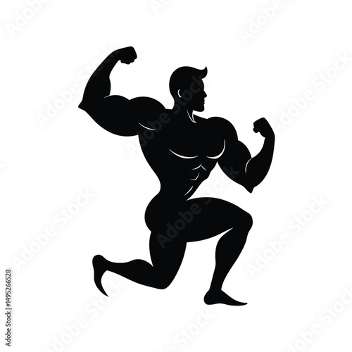 Muscular Man Graphic Vector.

