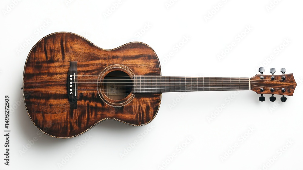 Fototapeta premium Acoustic guitar on white background, music instrument (1)