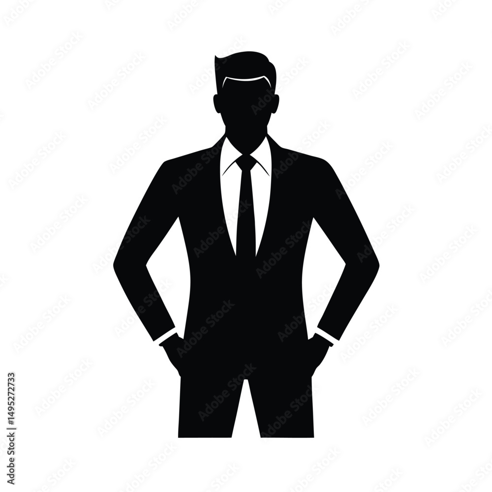 Silhouette of Businessman in Suit Silhouette of Businessman in Suit