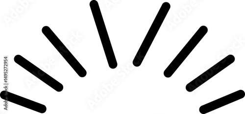Doodle shine sunburst sparkle ray icon in line. isolated on transparent background