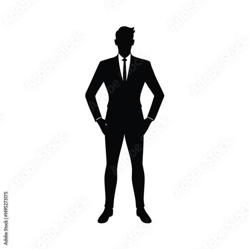 Silhouette of Businessman in Suit
