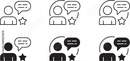 Customer Feedback Icons Reviews, Ratings, and Communication