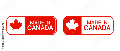 Made in Canada vector icon sen. Made in Canada badges and emblems