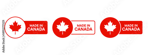 Made in Canada vector icon sen. Made in Canada badges and emblems