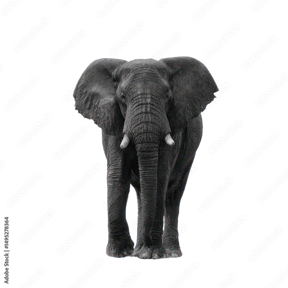 Obraz premium Majestic Elephant Facing Camera in Natural Setting