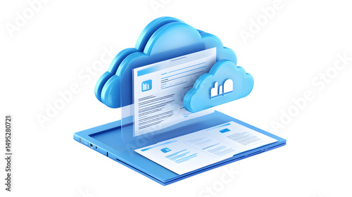 Professional Cloud Based Document Collaboration Tool Isolated on Transparent Background