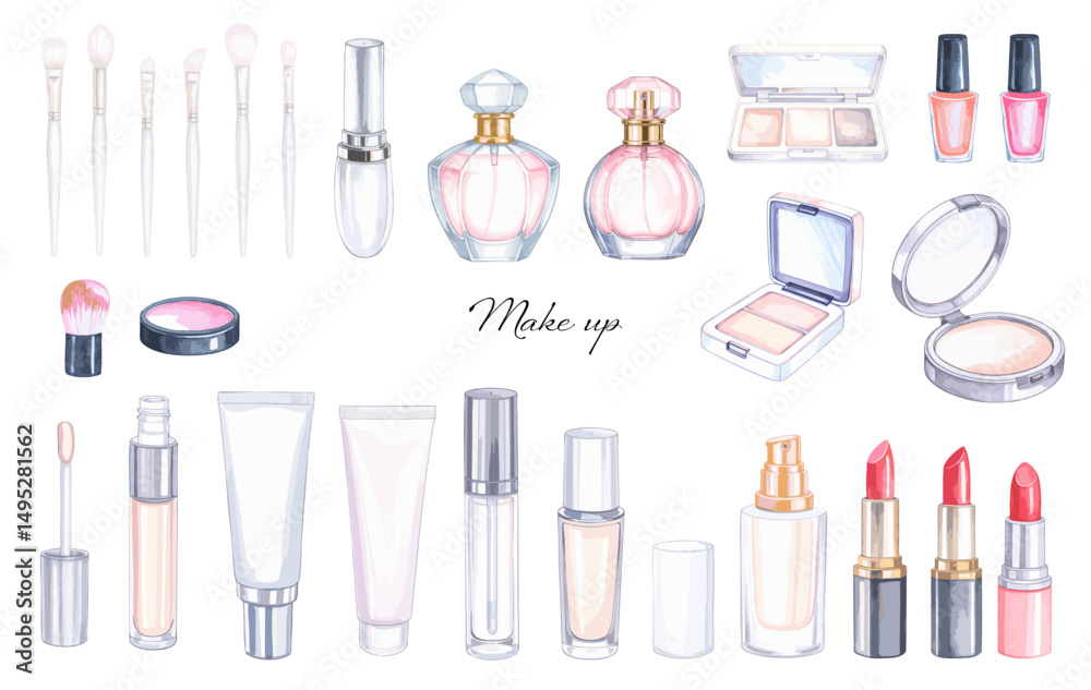 Cosmetics illustration set