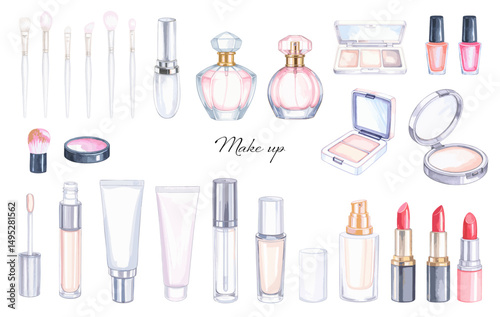 Cosmetics illustration set
