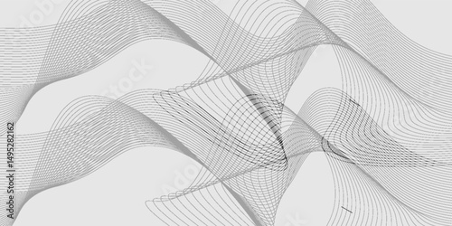 Abstract vector background with black wavy lines.