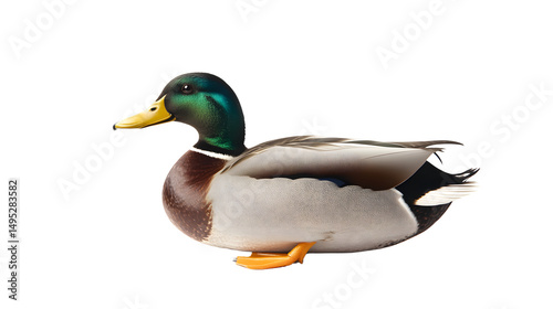 Mallard Duck Isolated on Transparent Background for Wildlife and Nature Concepts