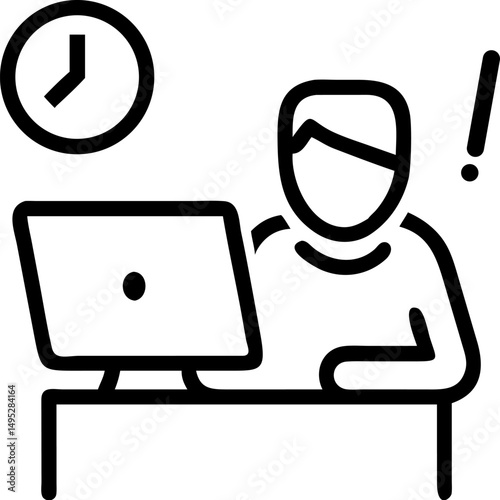 Overwork icon flat vector