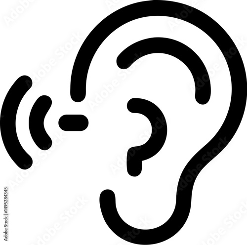 Listening icon flat vector