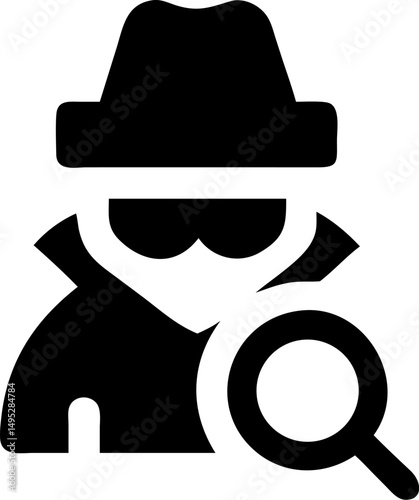 Detective icon flat vector