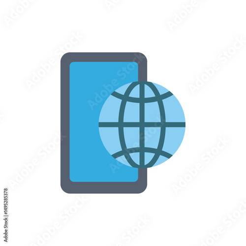 Global connectivity symbolized by stylized phone and earth elements graphics