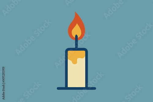 burning candle on a black background