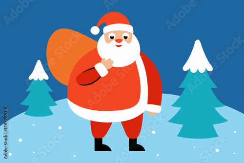 santa claus and christmas tree