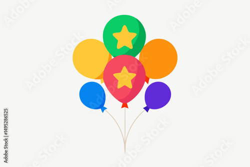 colorful balloons isolated on white background