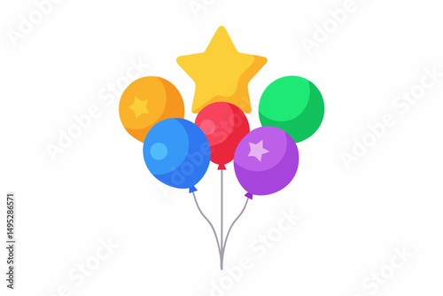 colorful balloons isolated on white