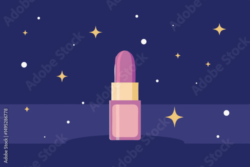 vector illustration of a rocket in the night