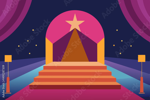 red carpet with stars