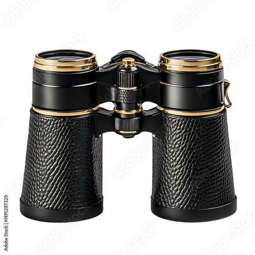  High-quality black binoculars with textured grip
