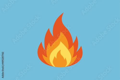 vector illustration of a burning fire