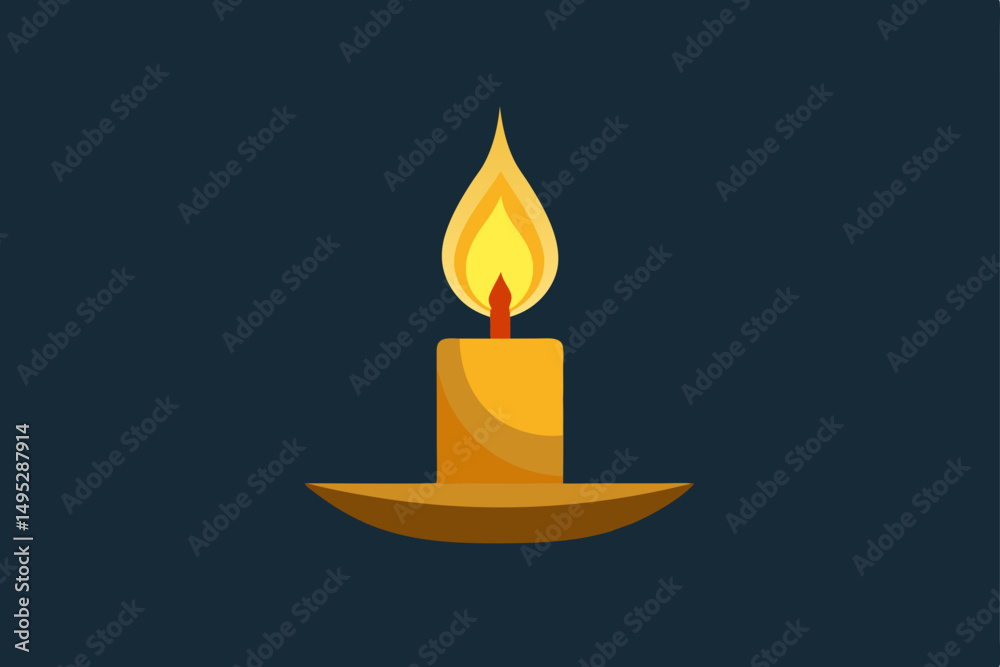 Fototapeta premium burning candle vector illustration