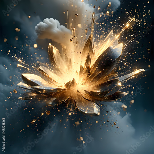 Fractal Contrast Explosion with Gilded Quantum Fragments