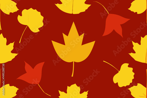 autumn leaves seamless pattern