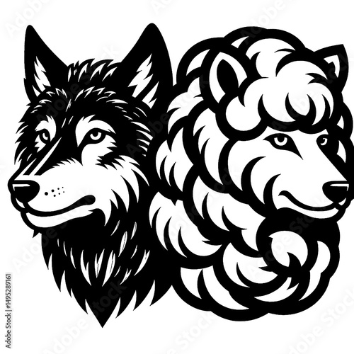 Wallpaper Mural wolf head vector Torontodigital.ca