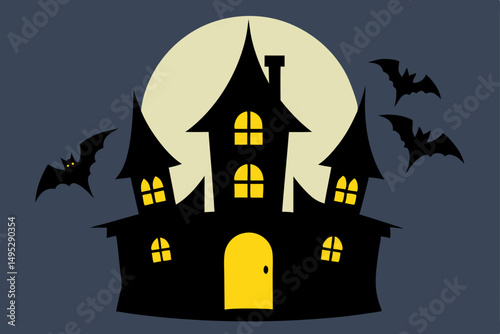 haunted house vector illustration