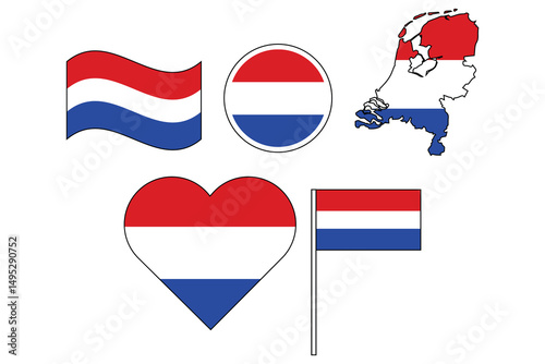 Free Download set of badges with flag of Netherlands  vector illustration - GFXLoad
