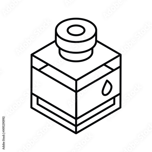 Get this isometric style icon of writing ink bottle