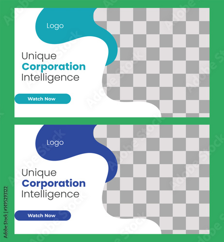  Business youtube thumbnail design template vector
