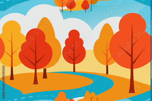 autumn landscape with trees