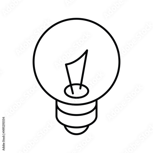 Trendy isometric outline icon of glowing bulb