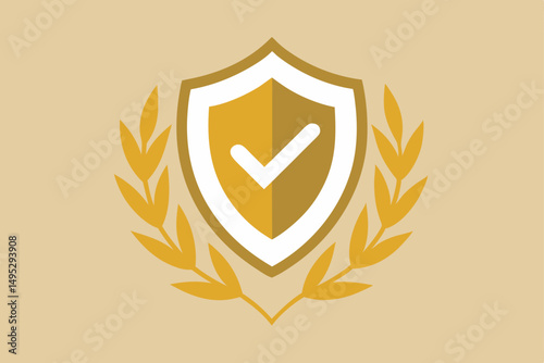 shield and laurel wreath