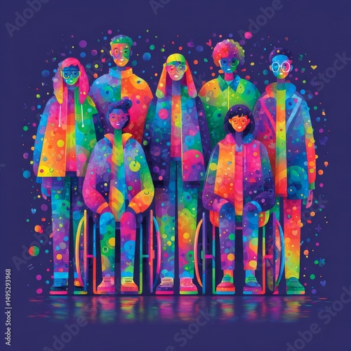 Beautiful artistic designer modern art illustration is redefining the creative landscape by incorporating elements of diversity, equity, inclusion, representation, acceptance, and equality, all of