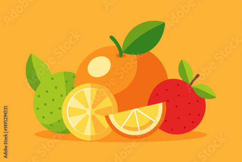 vector illustration of an orange fruit