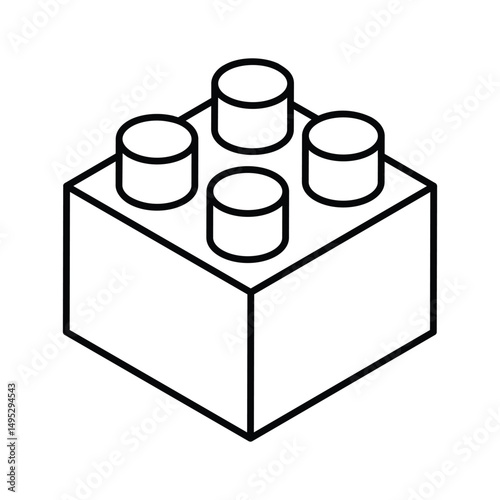 Get this isometric outline icon of study building block