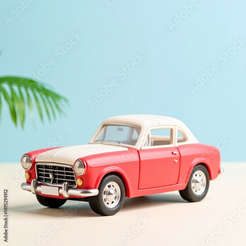 old red car on white