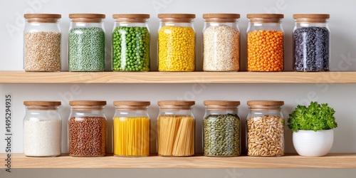 Wallpaper Mural A zero waste pantry with neatly labeled glass jars and bulk dry goods Torontodigital.ca