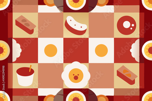 seamless pattern with food