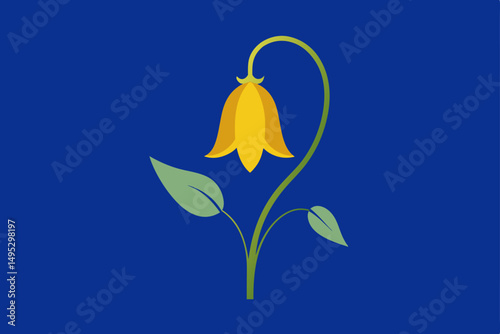 yellow flower on blue background